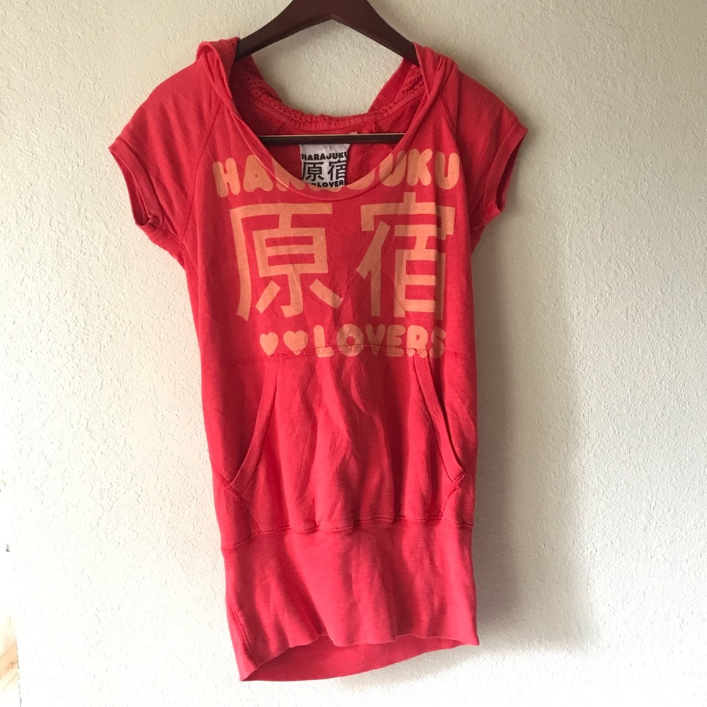 Harajuku Lovers Red Hoodie Top